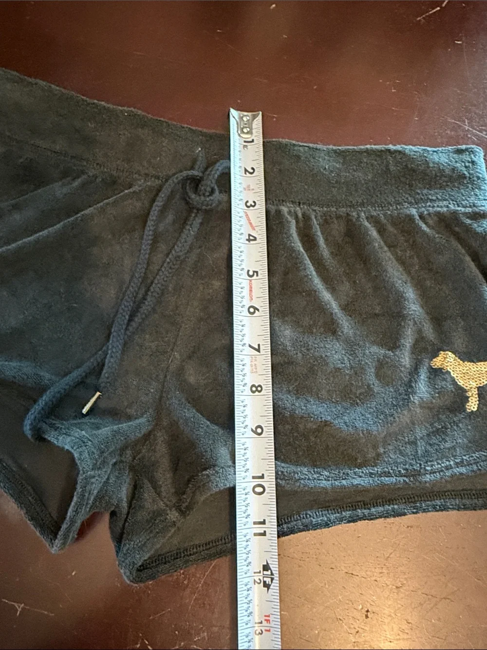 PINK Victoria's Secret Y2K Black Shorts with Gold Logo